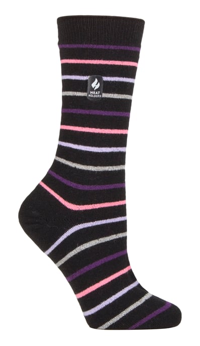 Heat Holders - Calcetines térmicos de mujer Ultra Lite con diseño de hilo interior cepillado - Negro (Riga) - Image 1
