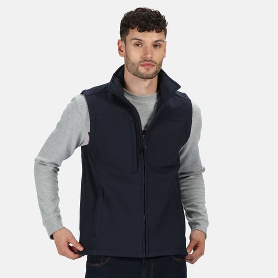 Regatta Mens Flux Softshell Bodywarmer / Sleeveless Jacket Water Repellent And Wind Resistant (Navy /Navy) - Image 6