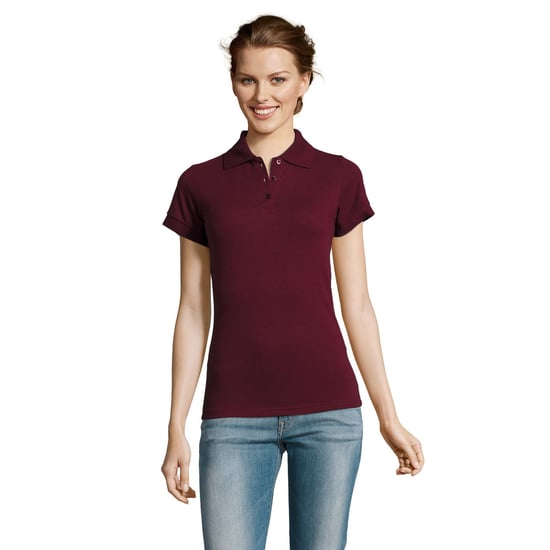 SOLs Womens/Ladies Prime Pique Polo Shirt (Burgundy) - Image 3