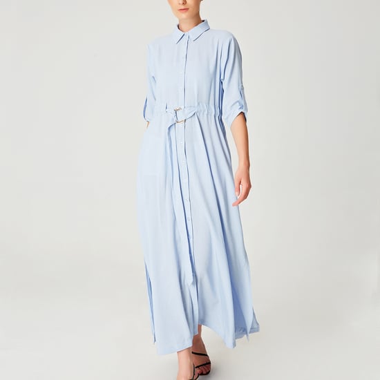 Long minimalist shirt dress - Image 5