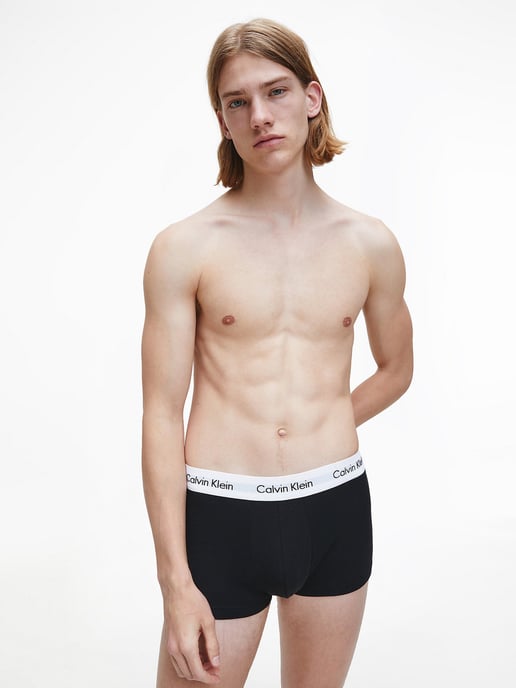 Calzoncillos Calvin Klein para hombre - 3 piezas - medio-alto - algodón elástico, negro/blanco/gris - Image 5