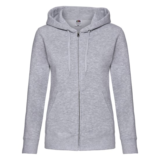 Fruit of the Loom Womens/Ladies Premium Heather Zipped Lady Fit Hooded Jacket (Heather Grey) - Image 1