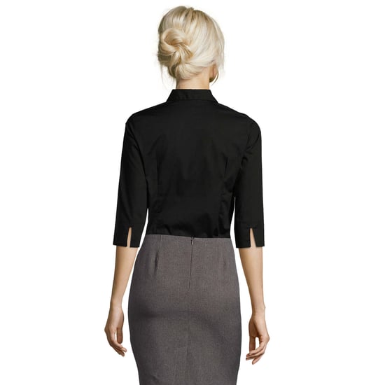 SOLS Womens/Ladies Stretch 3/4 Sleeve Blouse (Black) - Image 2