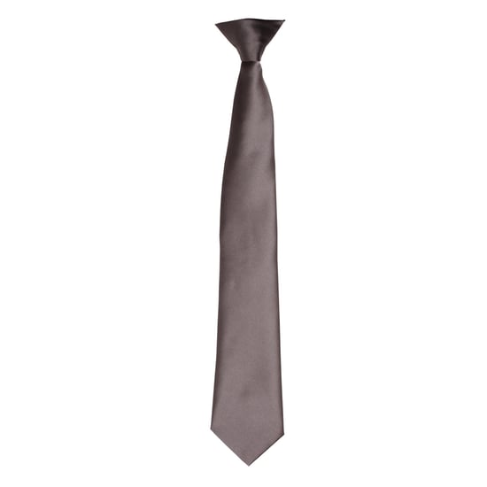 Premier Colours Mens Satin Clip Tie (Dark Grey) - Image 1