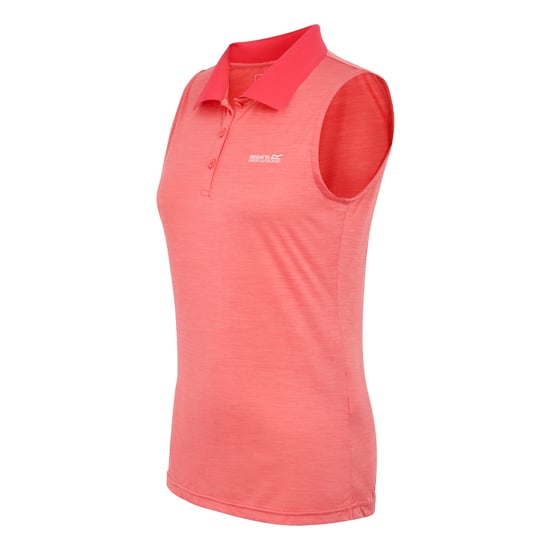 Regatta Womens/Ladies Tima II Sleeveless Polo Shirt (Peach Bloom) - Image 3