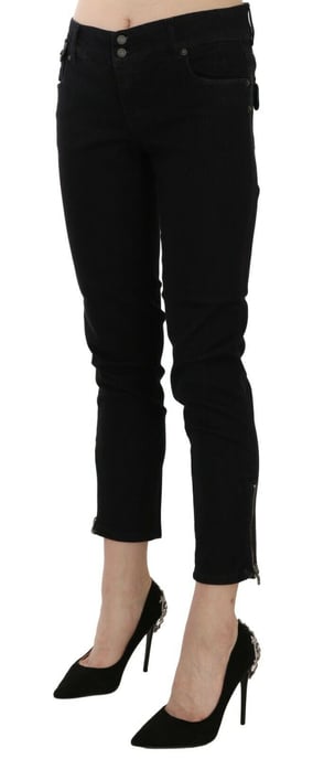 Pantalones de mezclilla casuales cortos de cintura media negros para mujer John Galliano - Image 3