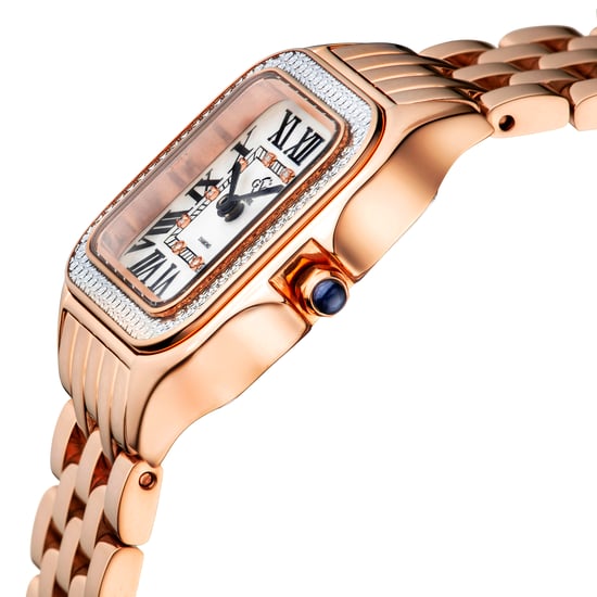 GV2 Milan 12111B Reloj de cuarzo suizo de acero inoxidable y diamantes en oro rosa para mujer - Image 2