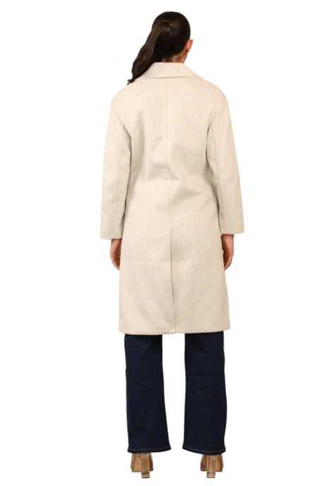 Bershka Abrigo de doble botonadura para mujer en marfil - Image 2
