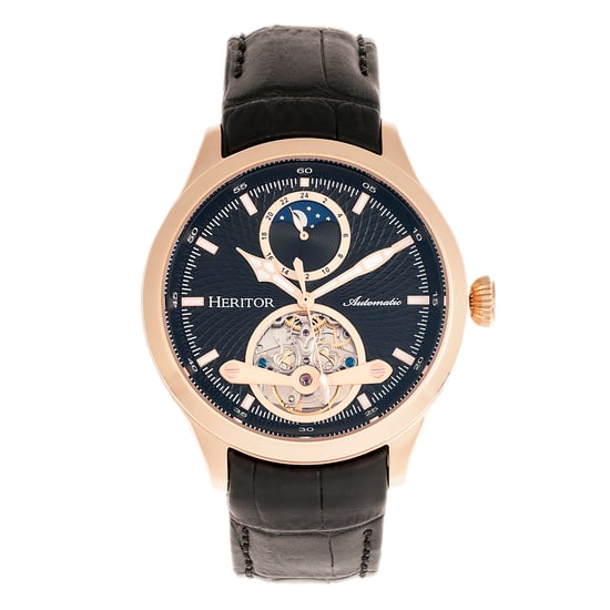 Reloj Automático Heritor Gregory Semi-Esqueleto con Correa de Cuero - Image 1