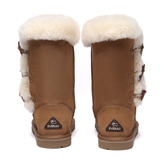 EVER AU Botas altas con botones de cuerno para mujer - Ashy - Image 5