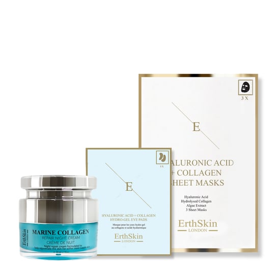 Crema de Noche de Colágeno Marino 50ml+ Mascarilla de Ácido Hialurónico y Colágeno - 3 hojas + Almohadillas de Contorno de Ojos de Hidrogel de Ácido Hialurónico y Colágeno 5 X 2 - Image 1