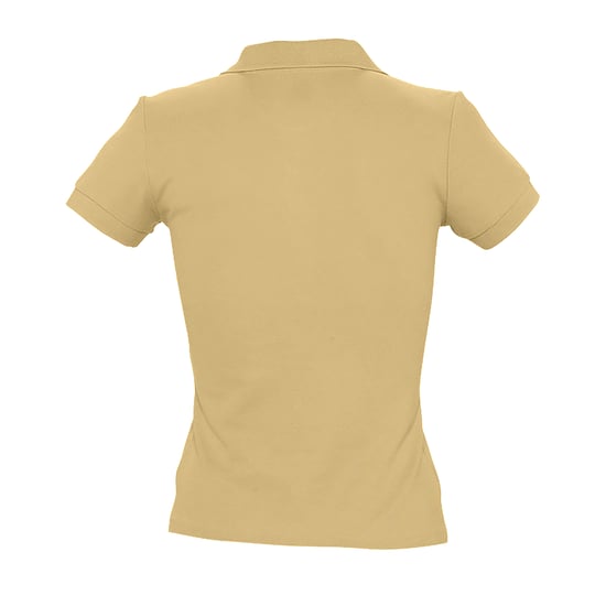 SOLS Womens/Ladies People Pique Short Sleeve Cotton Polo Shirt (Sand) - Image 2