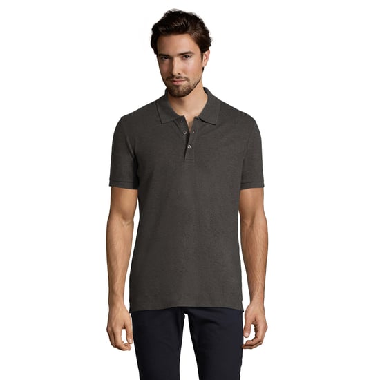 SOLS Mens Phoenix Short Sleeve Pique Polo Shirt (Charcoal Marl) - Image 5