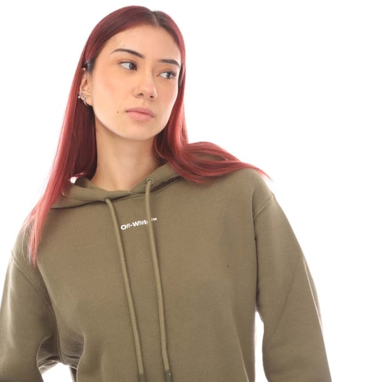 Off-White Flock Chine Flower Arrow sudadera con capucha verde militar - Image 3