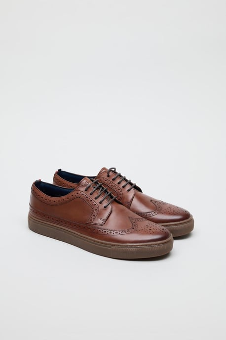 Ben Sherman Preston Leather Men's Reddish Brown Lace-Up Shoes - Image 1