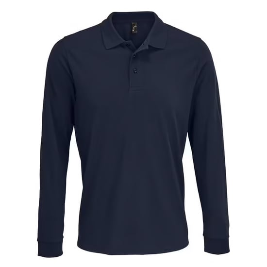 SOLS Unisex Adult Polycotton Long-Sleeved Polo Shirt (French Navy) - Image 1