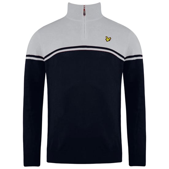 Lyle & Scott Croft Golf Mens Navy/Gray Sweater - Image 1
