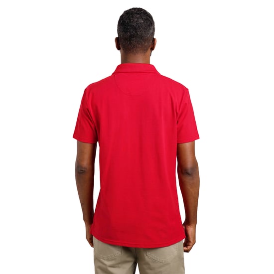 Weird Fish Mens Miles Pique Organic Polo Shirt (Barberry Red Marl) - Image 4
