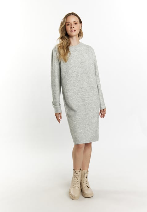 Dreimaster knitted dress women light grey melange - Image 2