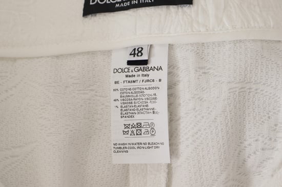 Shorts de Mujer de Algodón de Cintura Alta Blancos Dolce & Gabbana - Image 6