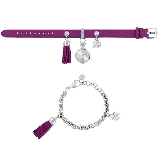 Reloj de pulsera de cadena de piel de ternera con esfera blanca para mujer Furla - Image 1