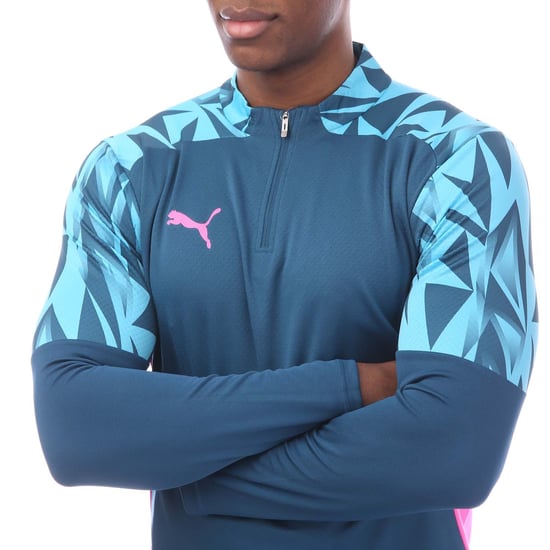 Men's Puma IndividualFINAL 1/4 Zip Top in Blue - Image 3