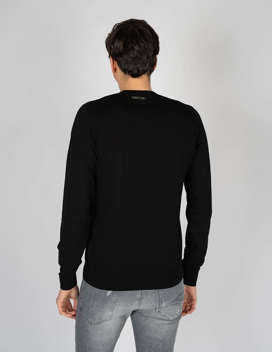 Les Hommes Suéter V-neck del hombre negro - Image 4