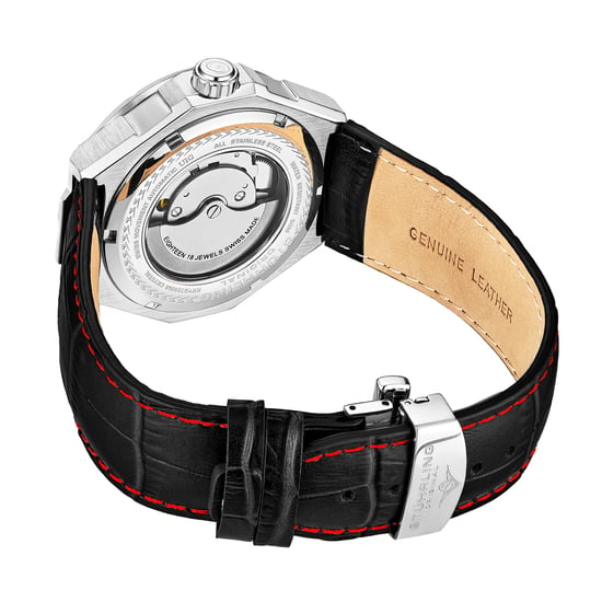Silver and Black Gio Swiss Automatic 44mm Skeleton - Image 3
