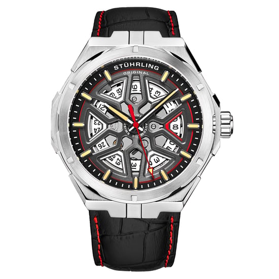 Silver and Black Gio Swiss Automatic 44mm Skeleton - Image 1