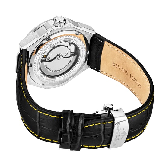 Black and Yellow Gio Swiss Automatic 44mm Skeleton - Image 3