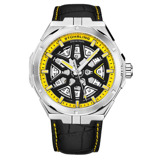 Black and Yellow Gio Swiss Automatic 44mm Skeleton - Image 1