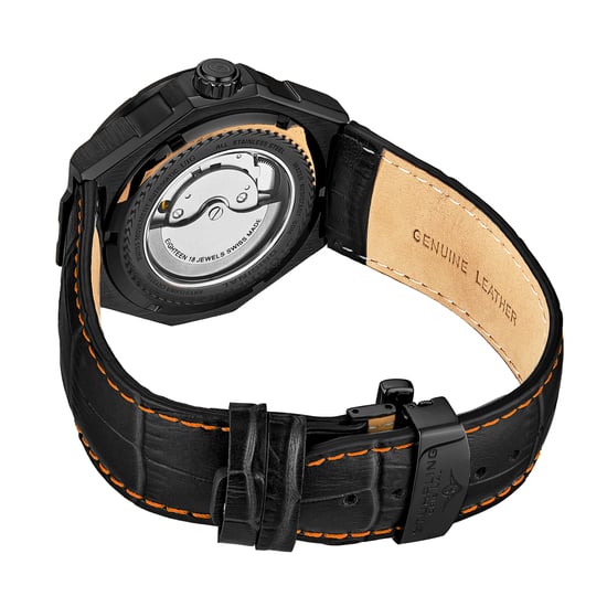 Black and Orange Gio Swiss Automatic 44mm Skeleton - Image 3