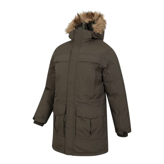 Mountain Warehouse Mens Antarctic Extreme Waterproof Down Jacket (Dark Khaki) - Image 4