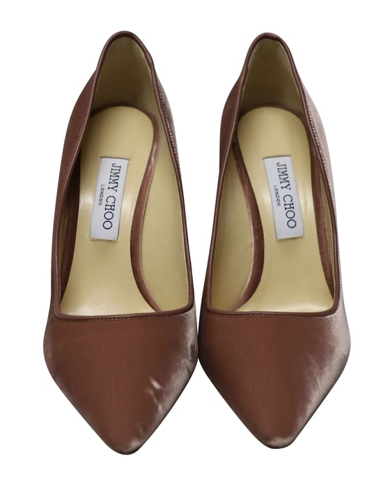Jimmy Choo Romy 100 Pumps in Pink Velveet - Image 2
