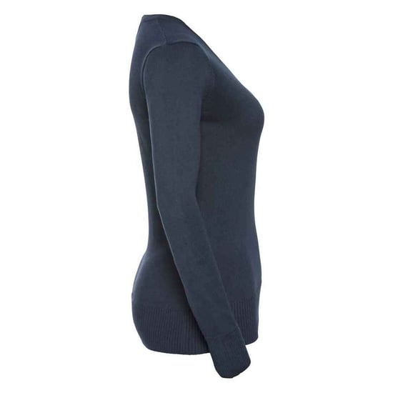 Russell Collection Womens/Ladies Marl V Neck Sweatshirt (French Navy) - Image 3