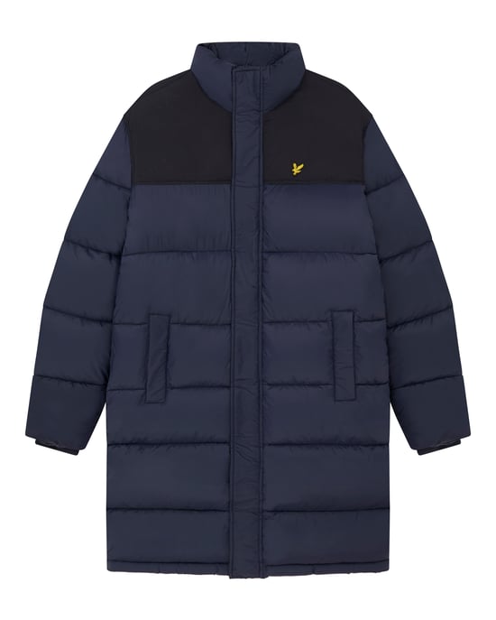 Chaqueta acolchada larga acolchada en azul marino de Lyle & Scott - Image 5