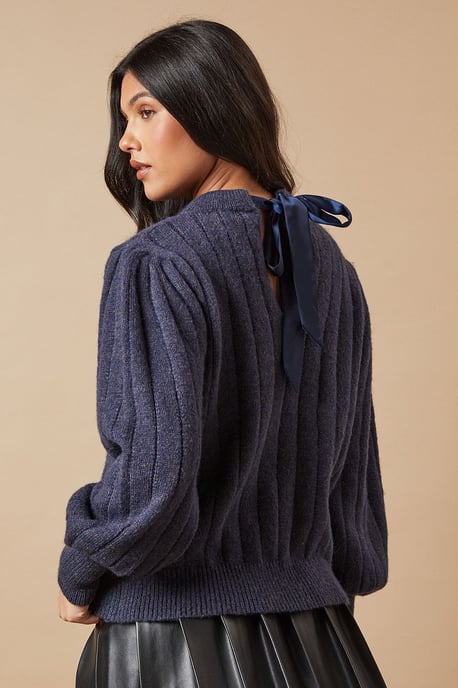 Bow Back Ribbed Jumper