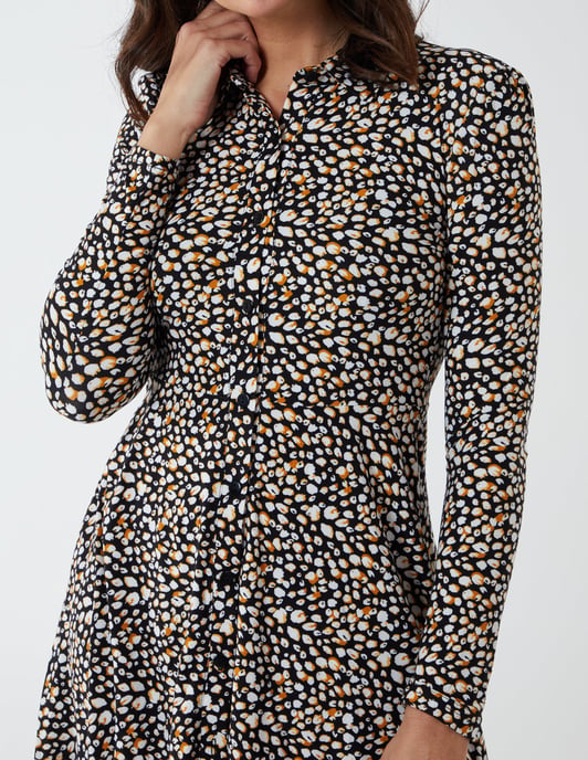 EVA - Button Up Collar Shirt Swing Dress - Image 4