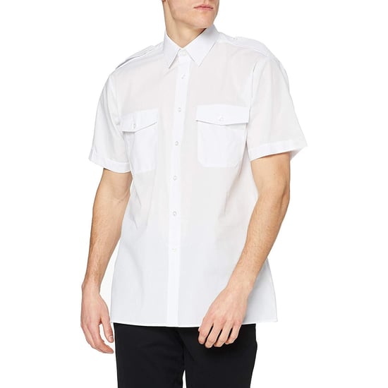 Premier Mens Short Sleeve Pilot Plain Work Shirt (White) - Image 6