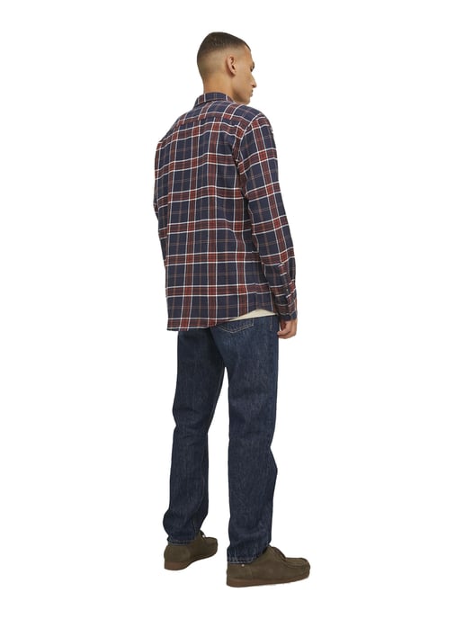 JACK & JONES Mens Slim Fit Check Shirts Long Sleeve - Image 5