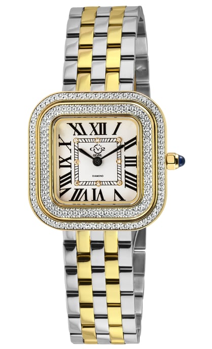 GV2 Bellagio Women's Swiss Made Diamond Watch, Silver-White Dial, Two toned SS/IPYG Bracelet - Image 1