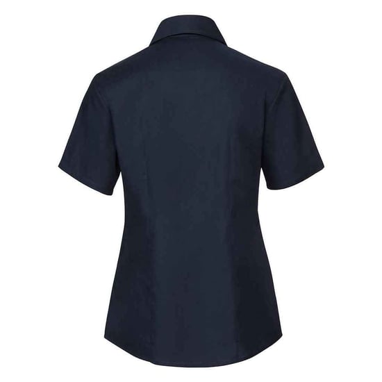 Russell Collection Womens/Ladies Oxford Short-Sleeved Shirt (Bright Navy) - Image 2