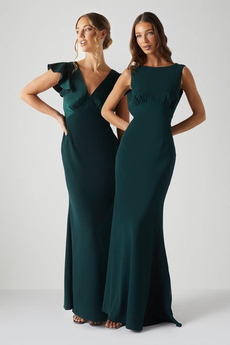 Cowl Back Fishtail Bridesmaids Maxi Dress - Image 1