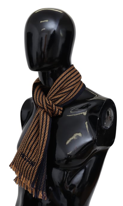 Missoni Men's Orange 100% Wool Patterned Unisex Neck Wrap Shawl Scarf - Image 2