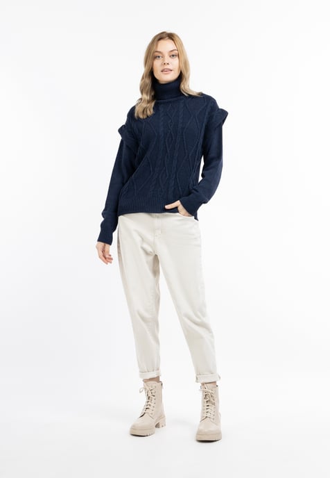 Dreimaster Knitted pullover women marine - Image 2