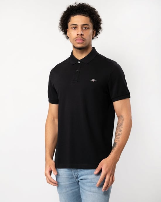 GANT Mens Regular Fit Short Sleeve Shield Logo Pique Polo - Image 1