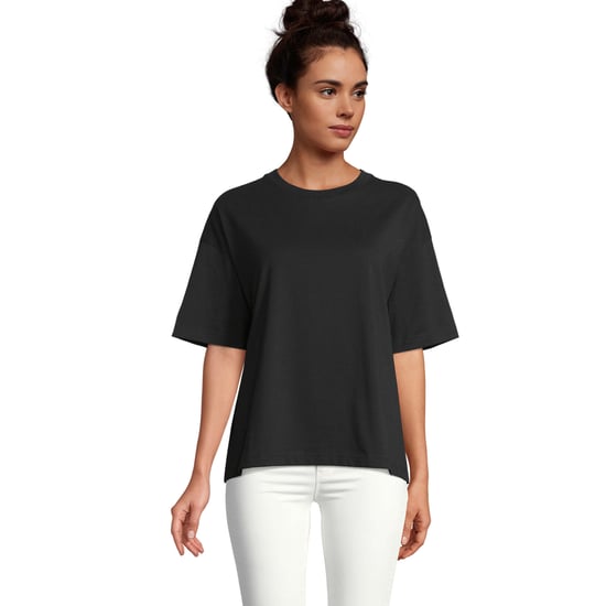 SOLS Womens/Ladies Boxy Organic Oversized T-Shirt (Deep Black) - Image 4