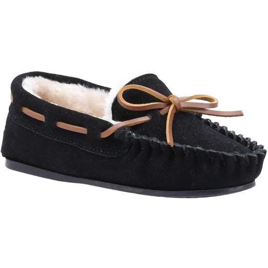 Hush Puppies Childrens/Kids Addison Suede Slippers (Black) - Image 1