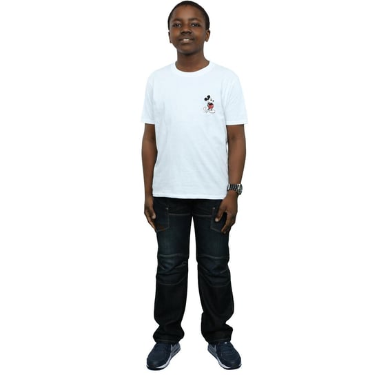 Disney Boys Mickey Mouse Kickin Retro Chest T-Shirt (White) - Image 4