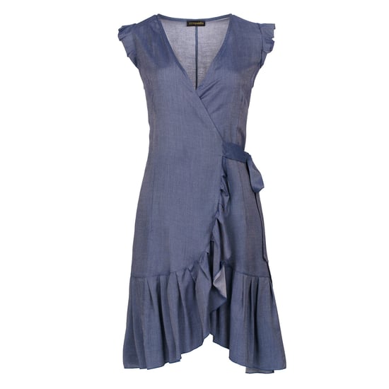 Vestido cruzado estilo mezclilla azul - Image 2